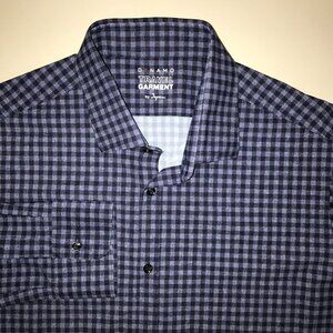 Men's Ingram Dynamo Travel Garment Long Sleeve Button Front Shirt-Size L